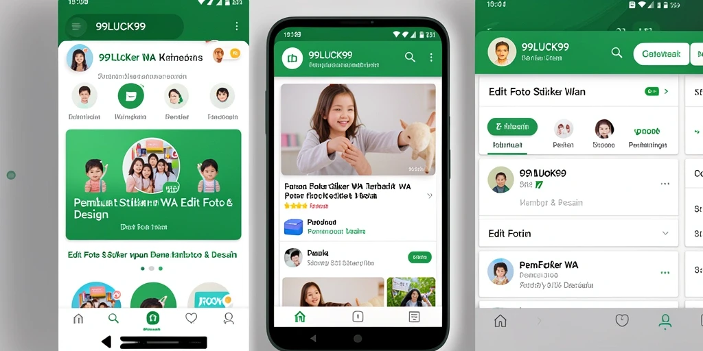 Antarmuka aplikasi 99LUCK99 untuk pembuatan stiker WA yang user-friendly.