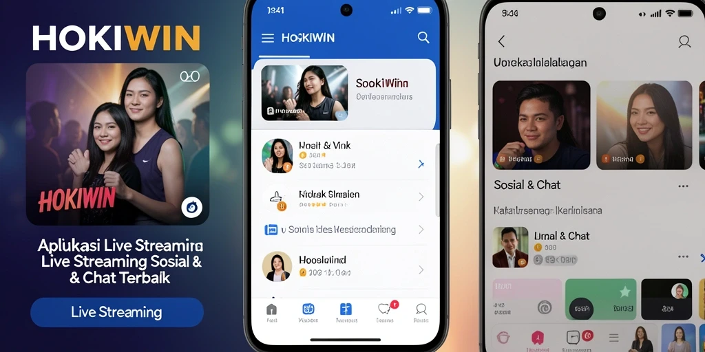 Antarmuka HOKIWIN yang menarik saat Live Streaming.