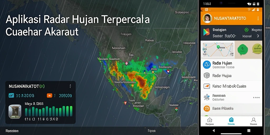 Tampilan antarmuka aplikasi Radar Hujan NUSANTARATOTO yang intuitif.