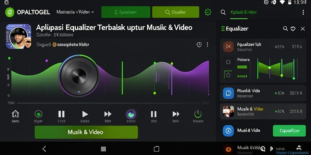 Antarmuka OPALTOGEL yang sederhana dan intuitif untuk Equalizer.