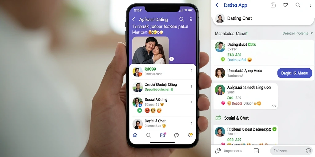 Antarmuka pengguna aplikasi RI889 yang menarik dan fungsional untuk dating.